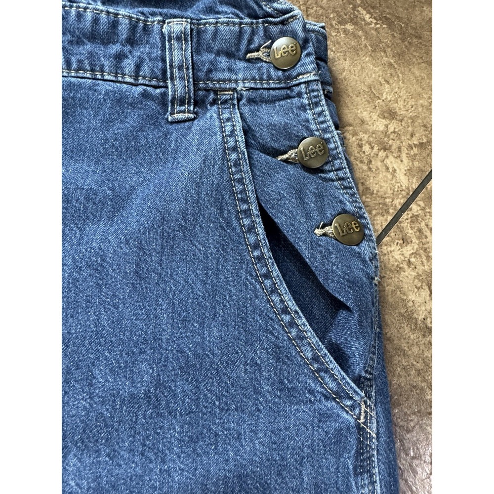 Lee Y2K Women's Denim Bib Overalls Wide Barrel Leg Style Size M - Picture 5 of 12